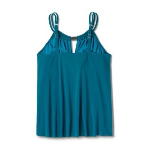 NWT Aqua Green Women's High Neck Keyhole Tankini Top M - Picture 6 of 7